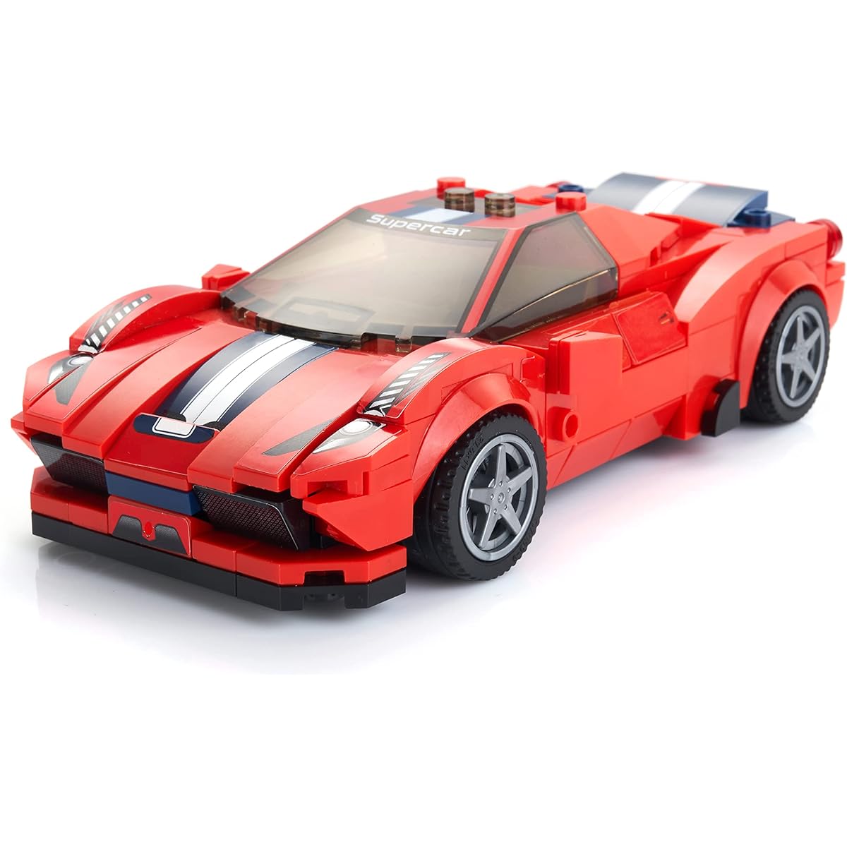 Block Builder Ferrari F8 Racing Car Building Block Set (306 Pieces) Racing Car Building Blocks for Kids and Adults
