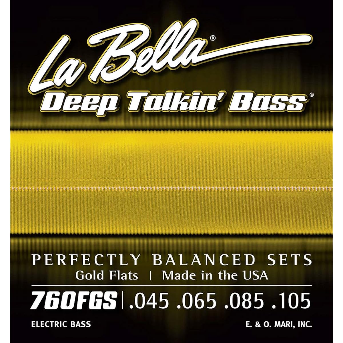 LA BELLA Flatwound Bass Strings 760FGS Deep Talkin' Bass Gold Flats Standard 45-105
