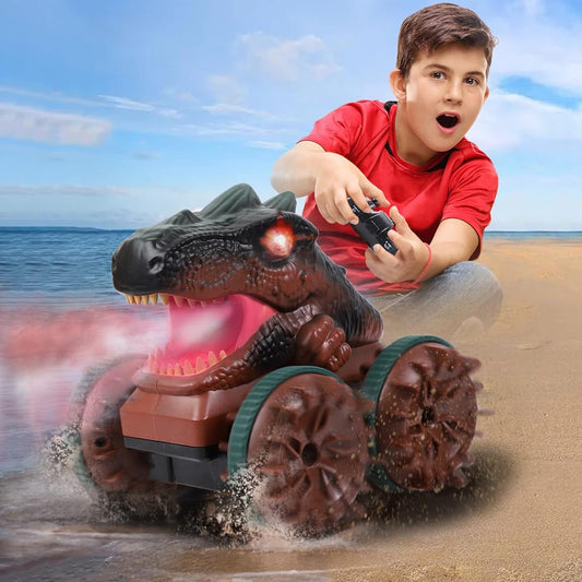 SENBYOWEI RC Outdoor Toddler Dinosaur Water Toys, Monster Truck for Kids, Boys Toys for 6-8 Years Old, Amphibious Remote Control Car, 8-12 Years Old (Dinosaur)