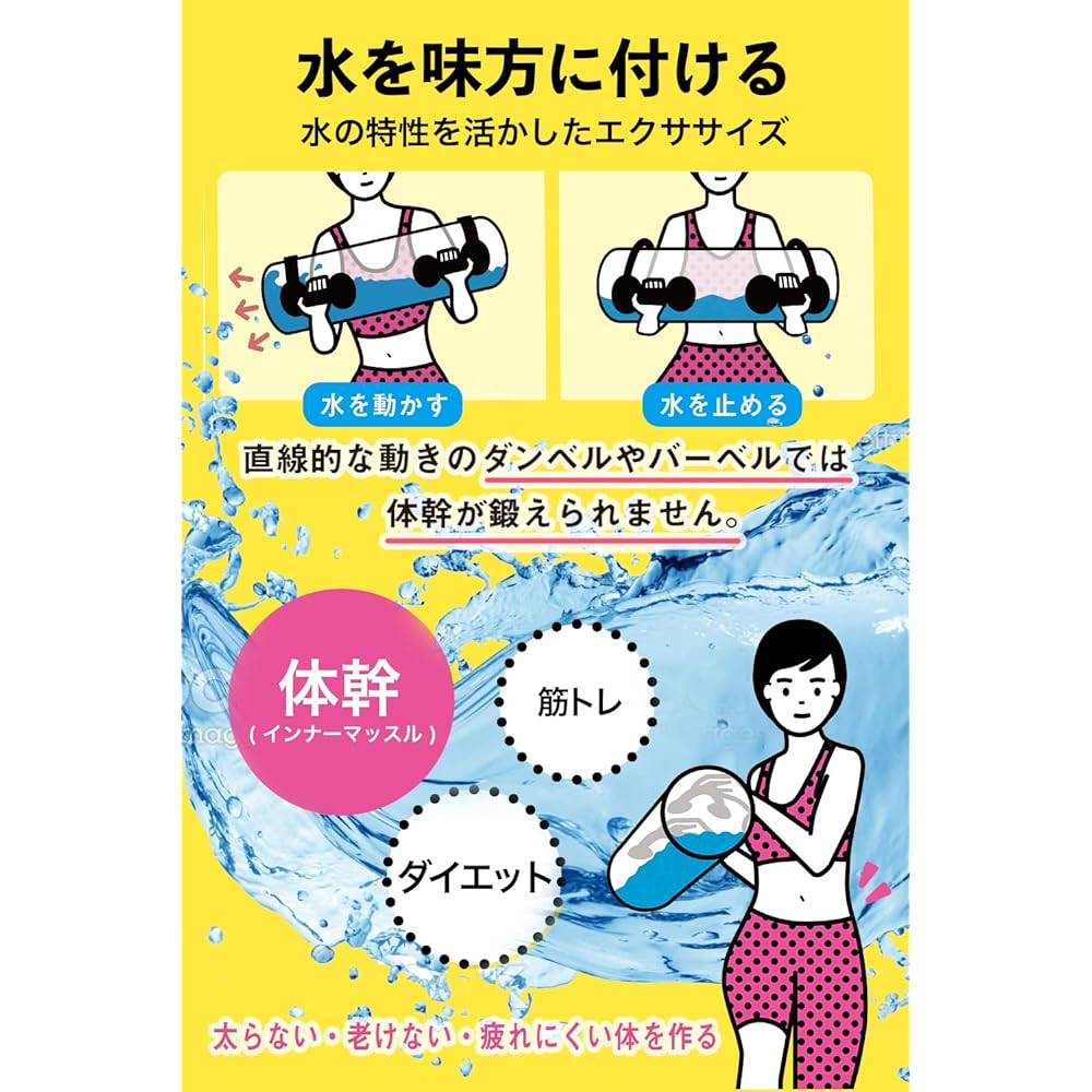 Happiest Water Bag Water Dumbbell Muscle Training Core Training Equipment [10kg 15kg] with Toreco-2 Air Pump