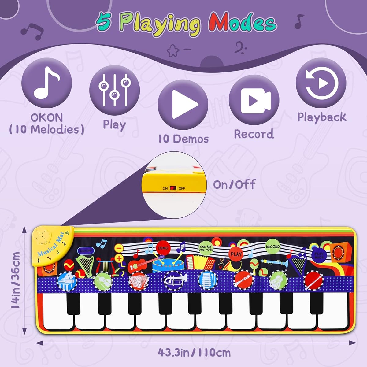 Musical Mat (43.3" x 14" Musical Instrument Mat)