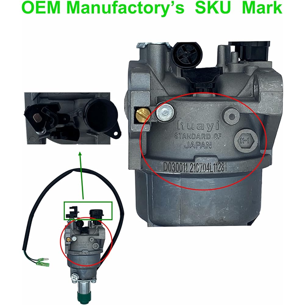 YAMAKATO P27-1 Gasoline Auto Choke Generator Carburetor Kit OEM Honda Champion Predator Generac 8500 8750 9000 9500 338cc 389cc 420cc 439cc 459cc GX340 GX390 11hp 13hp etc.