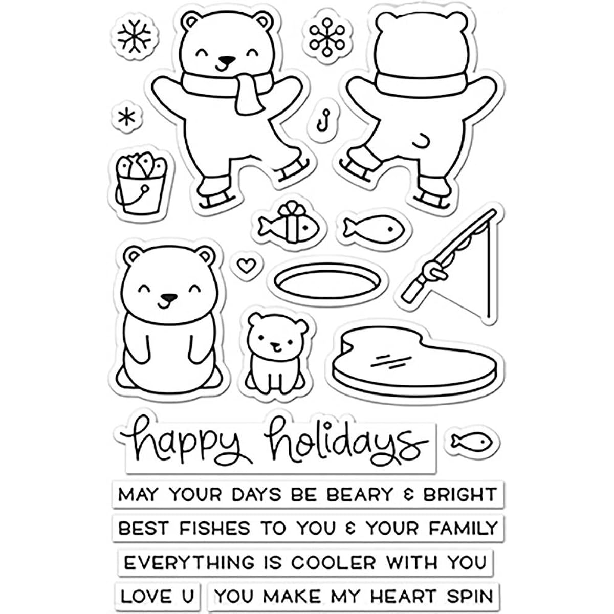LAWN FAWN Clear Stamp 4" x 6" Barely Happy Holidays (LF1470)
