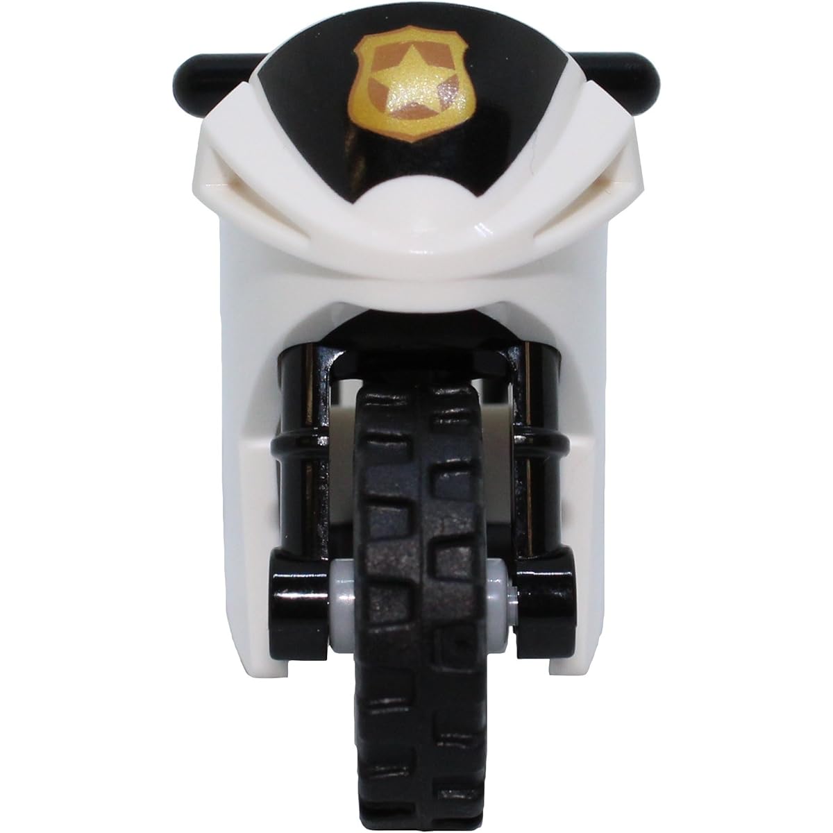 LEGO parts and pieces: White with black frame Police Motorcycle