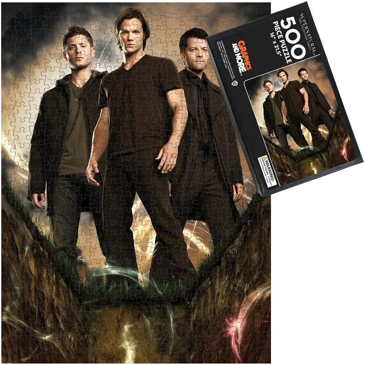 Supernatural 6 Feet and Under 500 Piece Jigsaw Puzzle for Adults, 16"L x 21.5"W