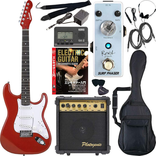 SELDER Electric Guitar Stratocaster Type ST-16/MRD Sakura Musical Instruments Original Revol effects Effector Introduction Set [Phaser SURF PHASER/EPH-01]