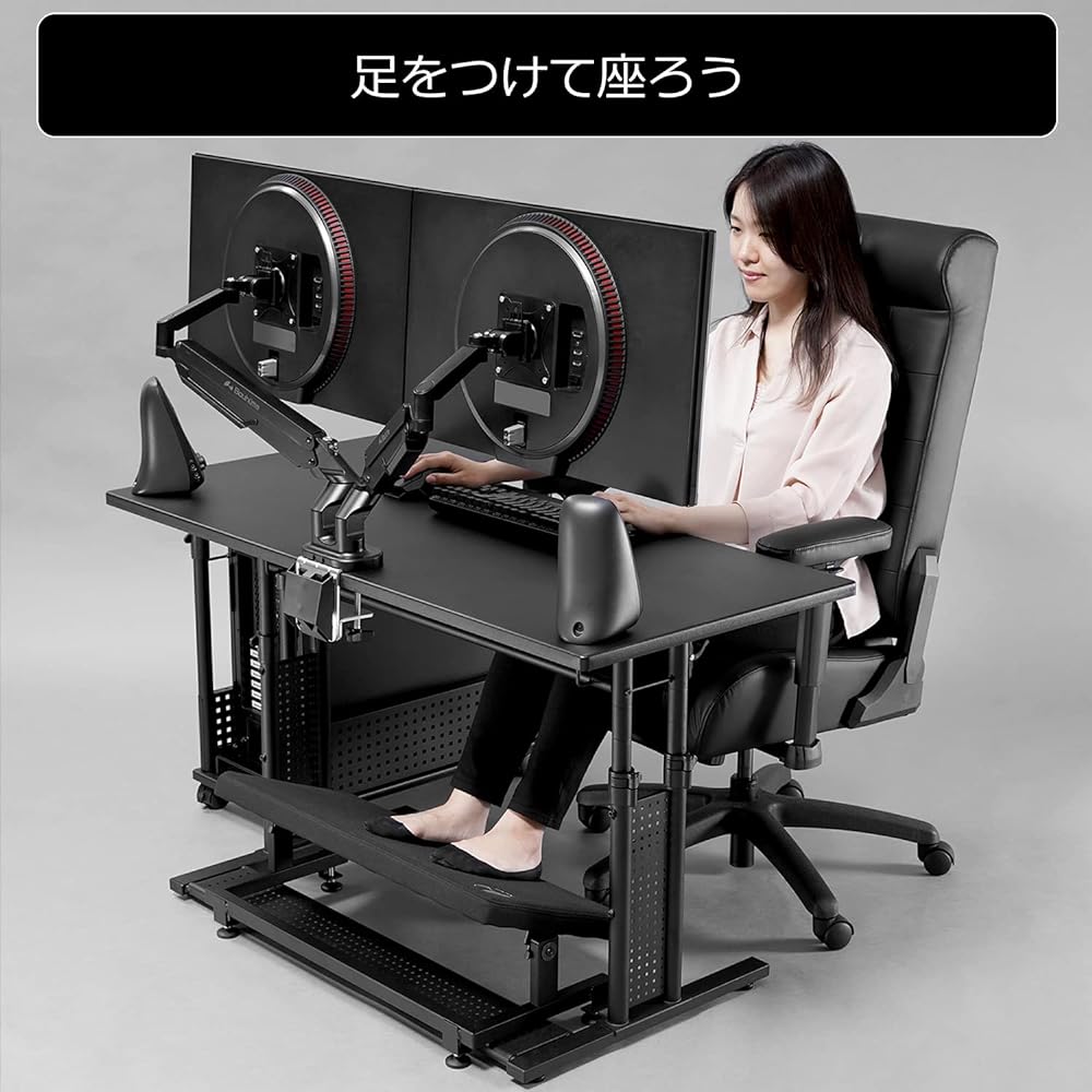 Bauhutte Tilt Footrest Wide BFT-700-BK Angle Adjustment Footrest Black