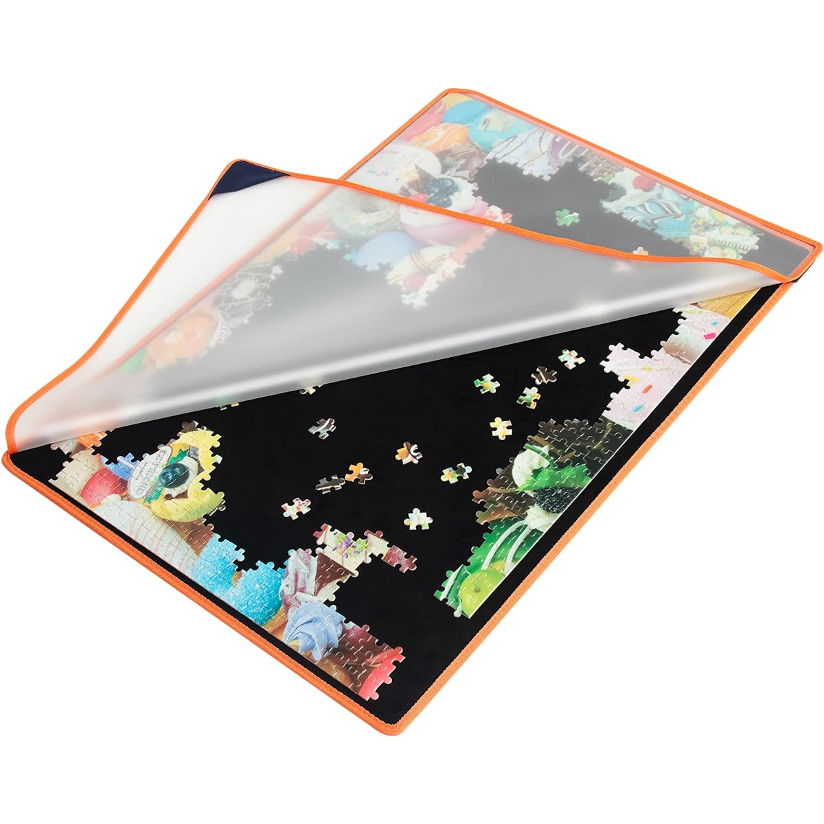 Becko US Jigsaw Puzzle Board with Dustproof Cover for up to 1000 Pieces, Portable Puzzle Mat for Puzzle Storage, Puzzle Saver, Non-Slip Surface (Black)