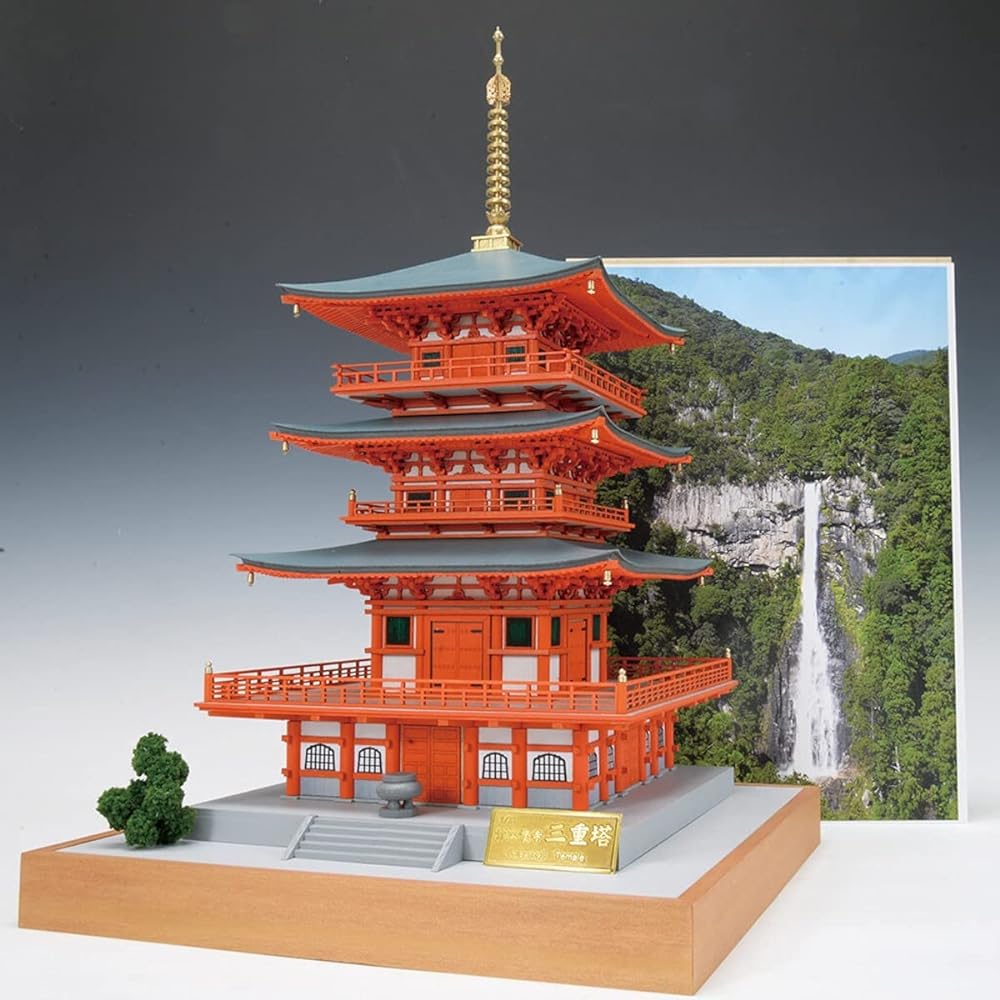 Woody Joe 1/75 Seigantoji Temple Three-storied Pagoda Wooden Model Assembly Kit