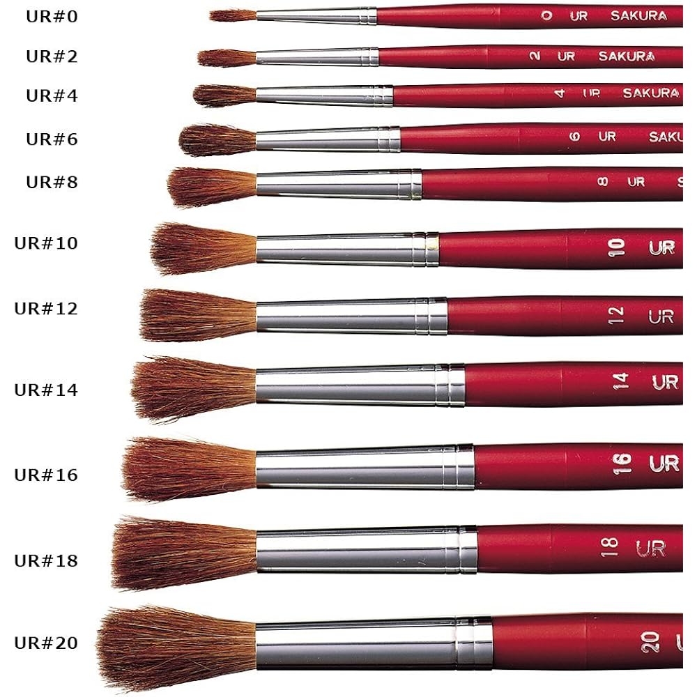 Sakura Crepas Art Brush Horsehair Round Size 20 UR#20(10) 10 pieces