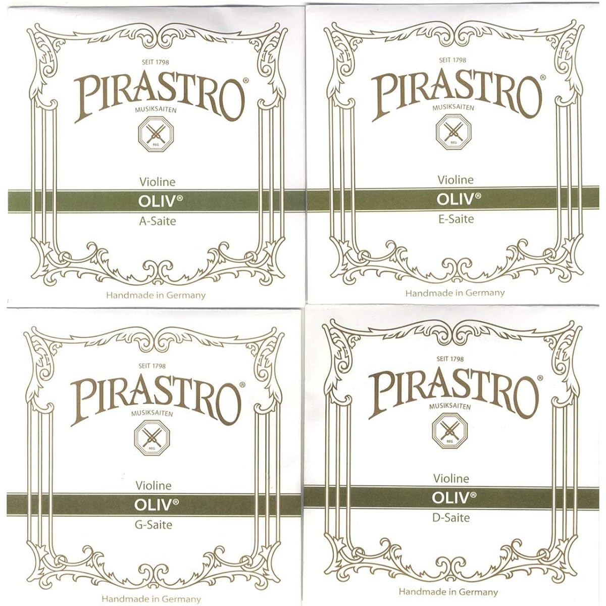 PIRASTRO OLIV olive violin string set (E string ball end)
