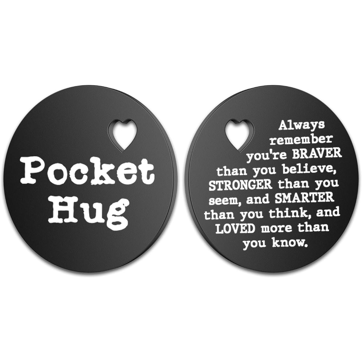 Double Sided Pocket Hug Token Always Remember You are Braver Than You Believe Token Thinking of You Love Gift Inspirational Gift Long Distance Relationship Gift