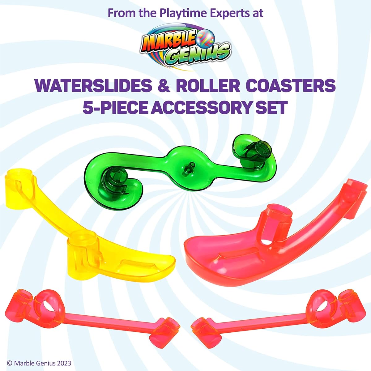 Marble Genius Waterslides & Roller Coasters - Marble Run Accessory Set (5 pcs.)