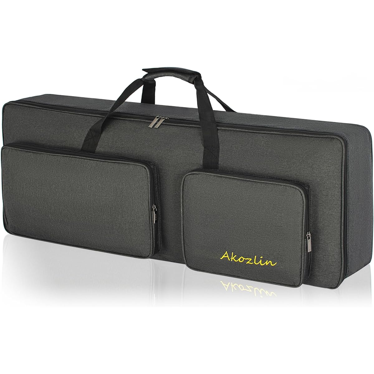 AKOZLIN 49 Key Keyboard Bag Portable Padded Keyboard Case 36.6" x 14.2" x 4.8" Electric Piano Keyboard Gig Bag Also Compatible with 54 Note Keyboard (Black)