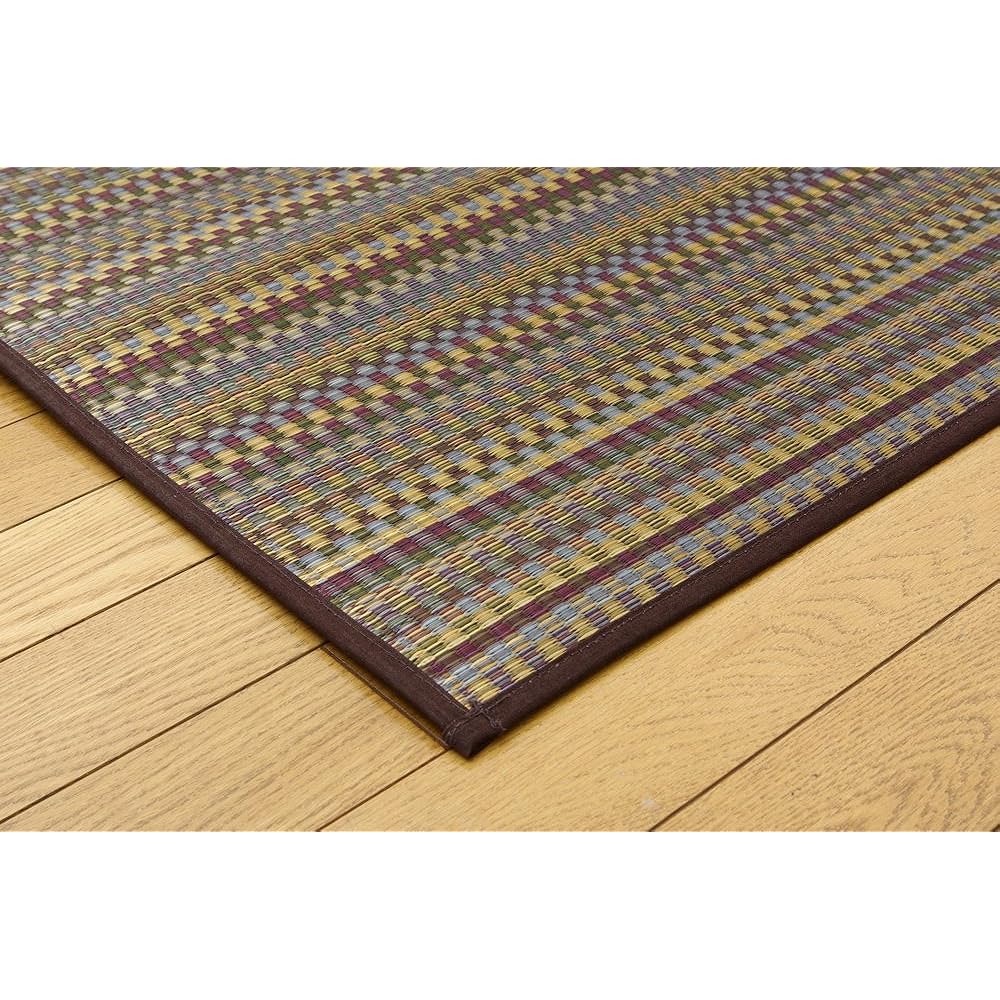 Ikehiko Rush Rug Carpet Domestic "F Varias" Brown Approx. 240 x 320 cm (Backing: Urethane)