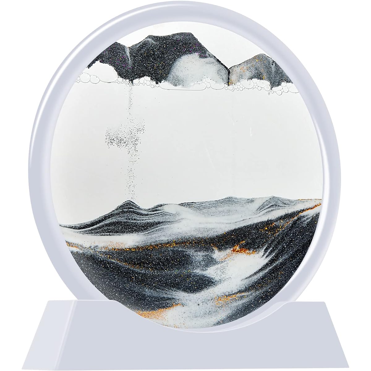 TKTM Liquid Motion Sandscape Round Moving Sand Art Sensory Toys Anxiety Fidget ADHD Relaxation Toys Home Office Desktop Decoration