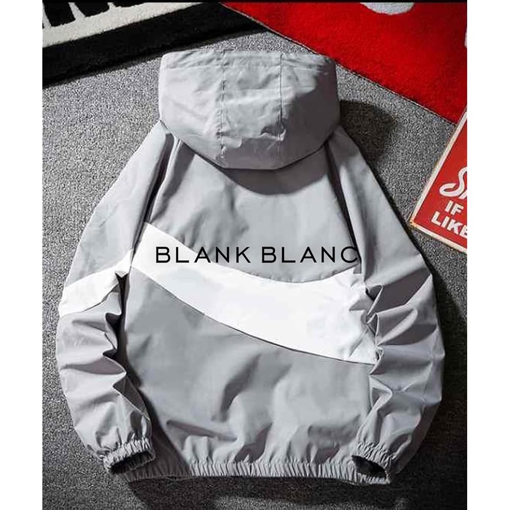 [BLANK BLANC] Jacket Zip Up Men's Color Switching Hooded Outdoor M-XL B07