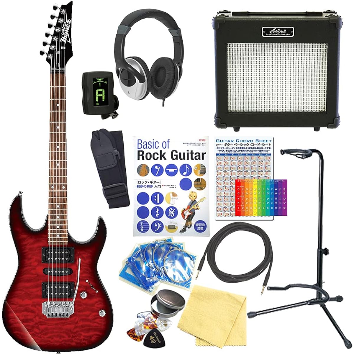 Ibanez Gio Ibanez GRX70QA TRB Electric Guitar Beginner's 15-piece Starter Set