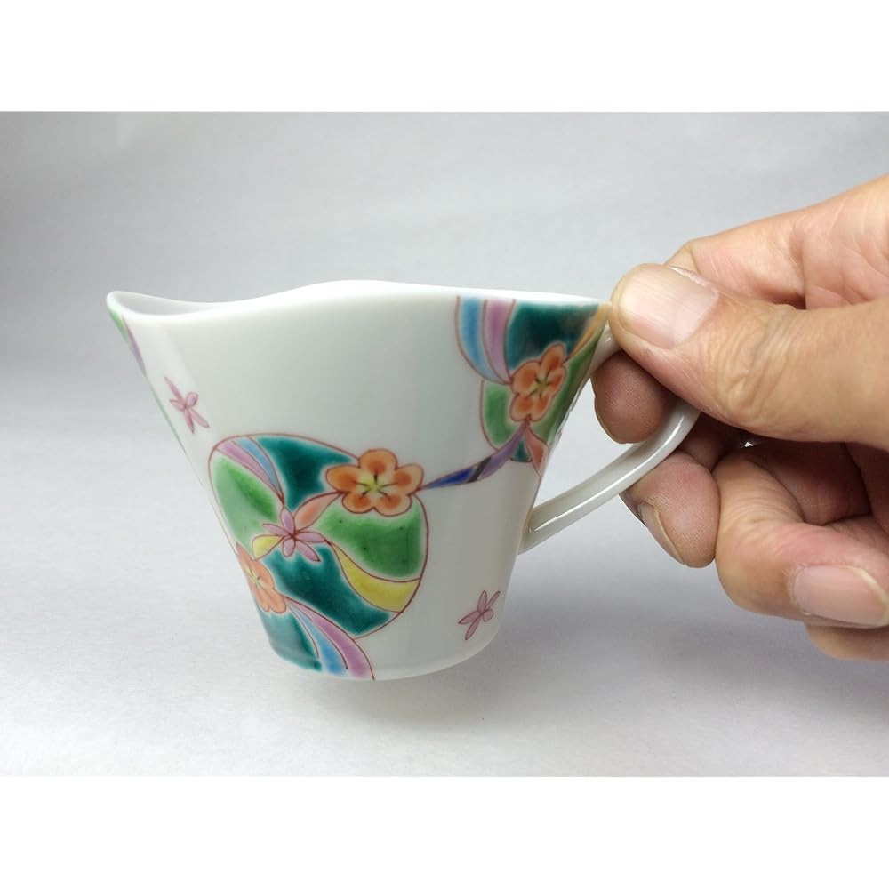 Maruzen Iwata Shoten Kutani Ware Cup & Saucer Flower Rhyme was-A511