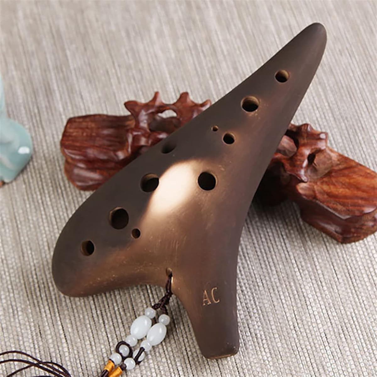 12 Holes Ceramic Ocarina Musical Instrument Alto C Key Smoked Ocarina Flute Beginner Ocarina Musical Instrument Gift Ocarina Musical Instrument