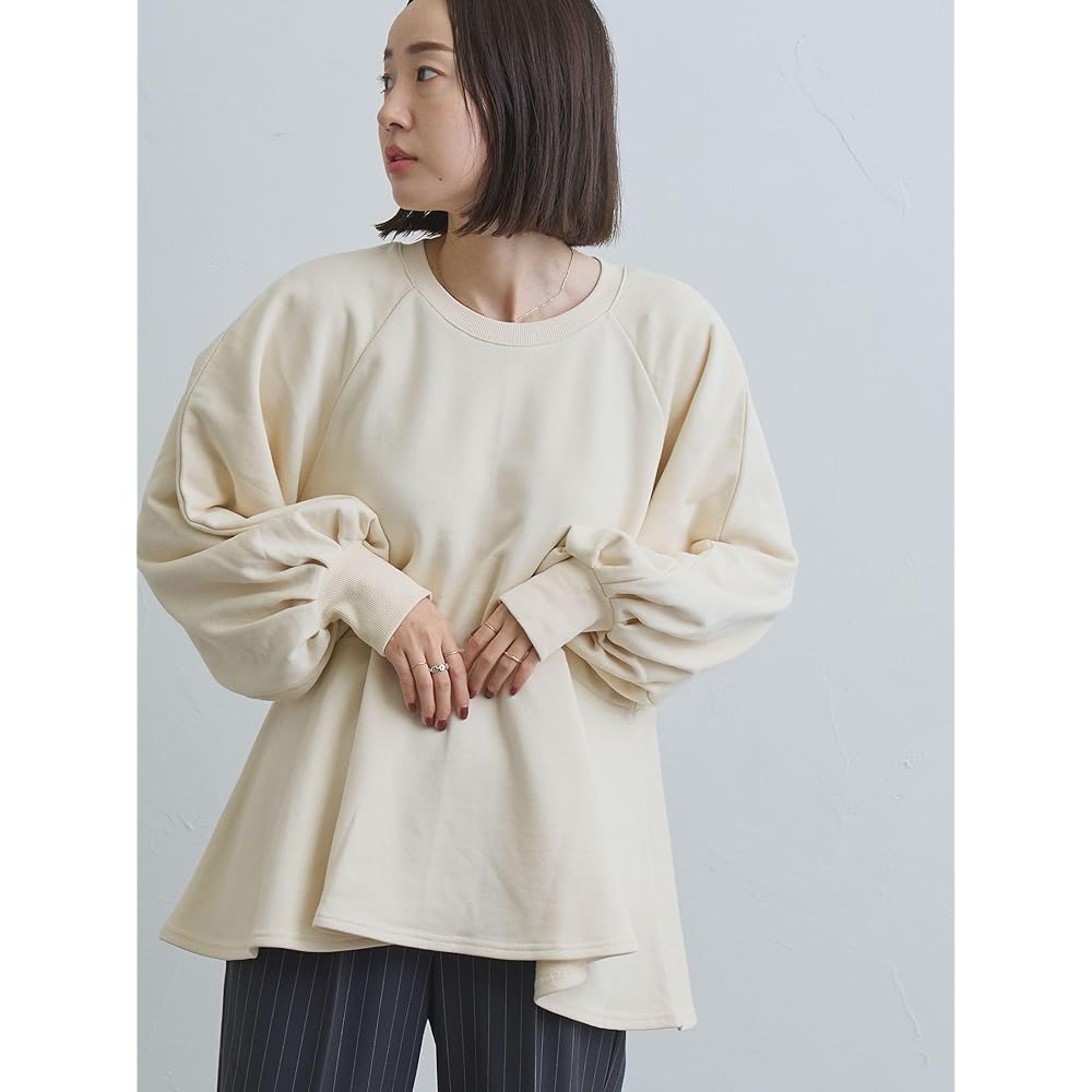 [Cohen] Clear cotton fleece peplum sweatshirt 76206360404