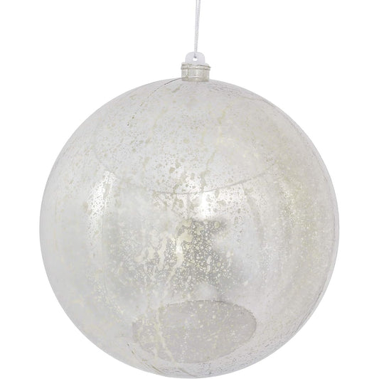Vickerman 10" Silver Shiny Mercury Ball Ornament - Adds Texture and Elegance to Your Holiday Decorations - Dependable Hanging - Exceptional Collection Addition - Perfect for Your Christmas Tree
