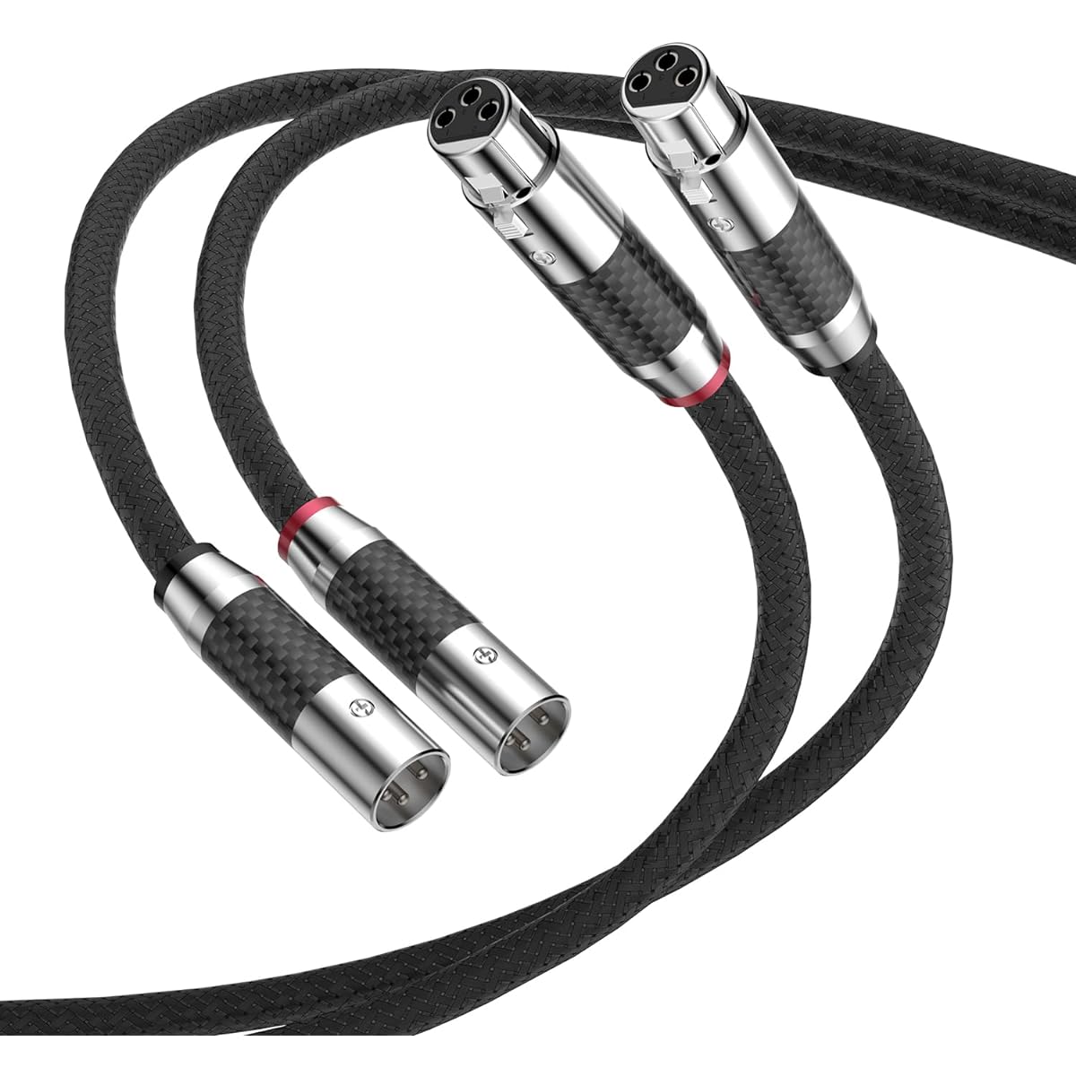 Tertullus 1 Pair 3 Pin HiFi Interconnect Cable XLR-M (Male) to XLR to F (Female) HiFi Balanced Audio Cable Microphone Cable Microphone Wire (0.5m/1.64ft)
