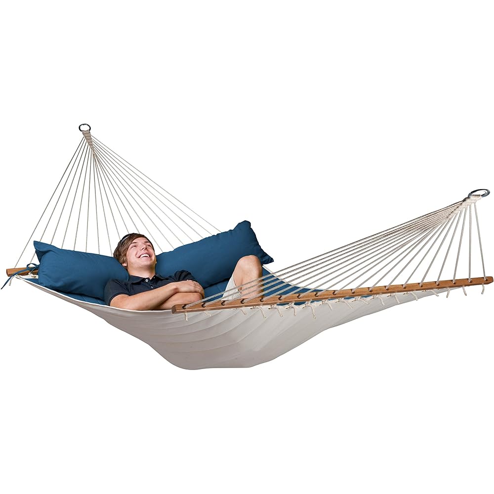 LA SIESTA King size hammock with bar ALABAMA navy blue