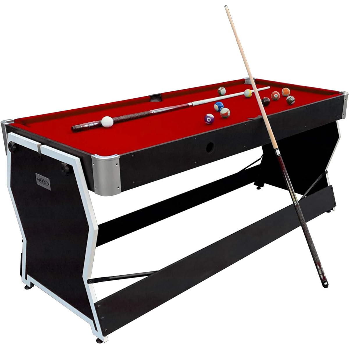 PUCK Cyclone 6ft 3-in-1 Multi-Game Air Hockey Table (Black) Includes Full Premium Pool Table, Ping Pong Table, Air Hockey Table and Accessory Set for Game Room, Home, Office