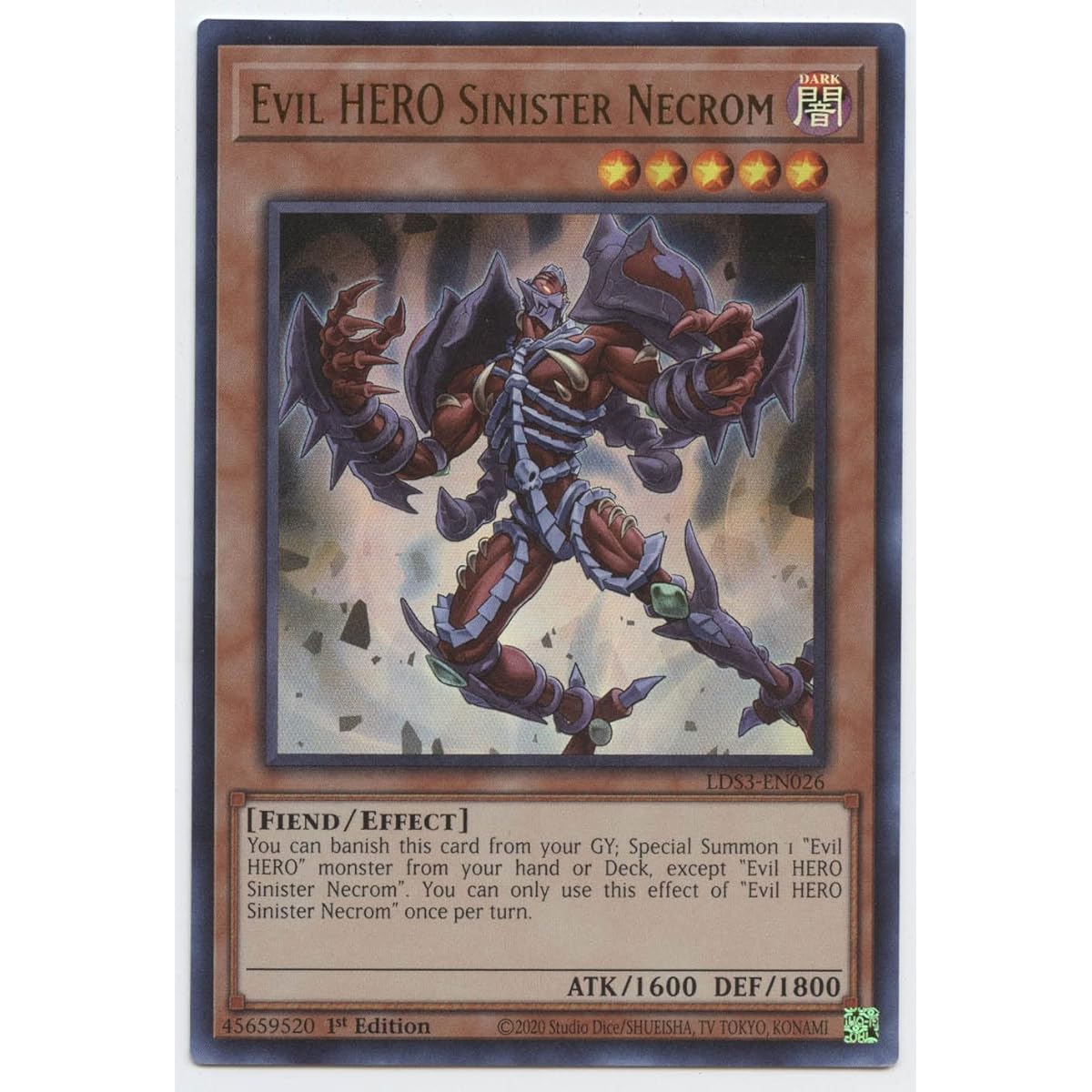 Evil Hero Sinister Necrom - LDS3-EN026 - Ultra Rare - First Edition