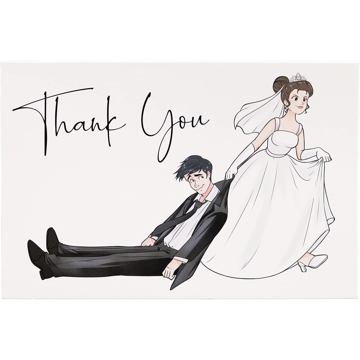 Iconikal "Thank You" Note Greeting Cards with Envelopes for Bride and Groom - 30 Count