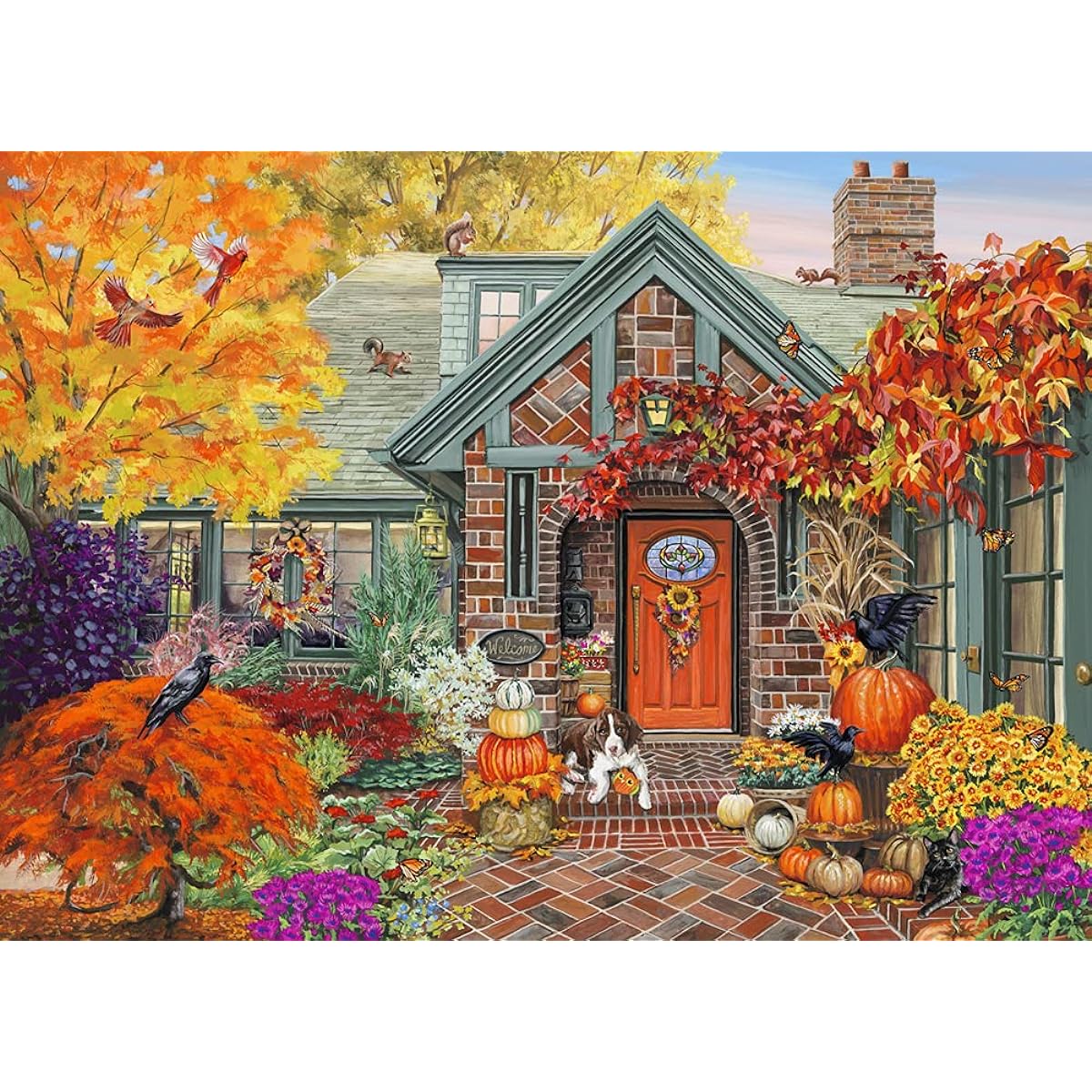 Vermont Christmas Company Autumn Welcome Jigsaw Puzzle 1000 Pieces