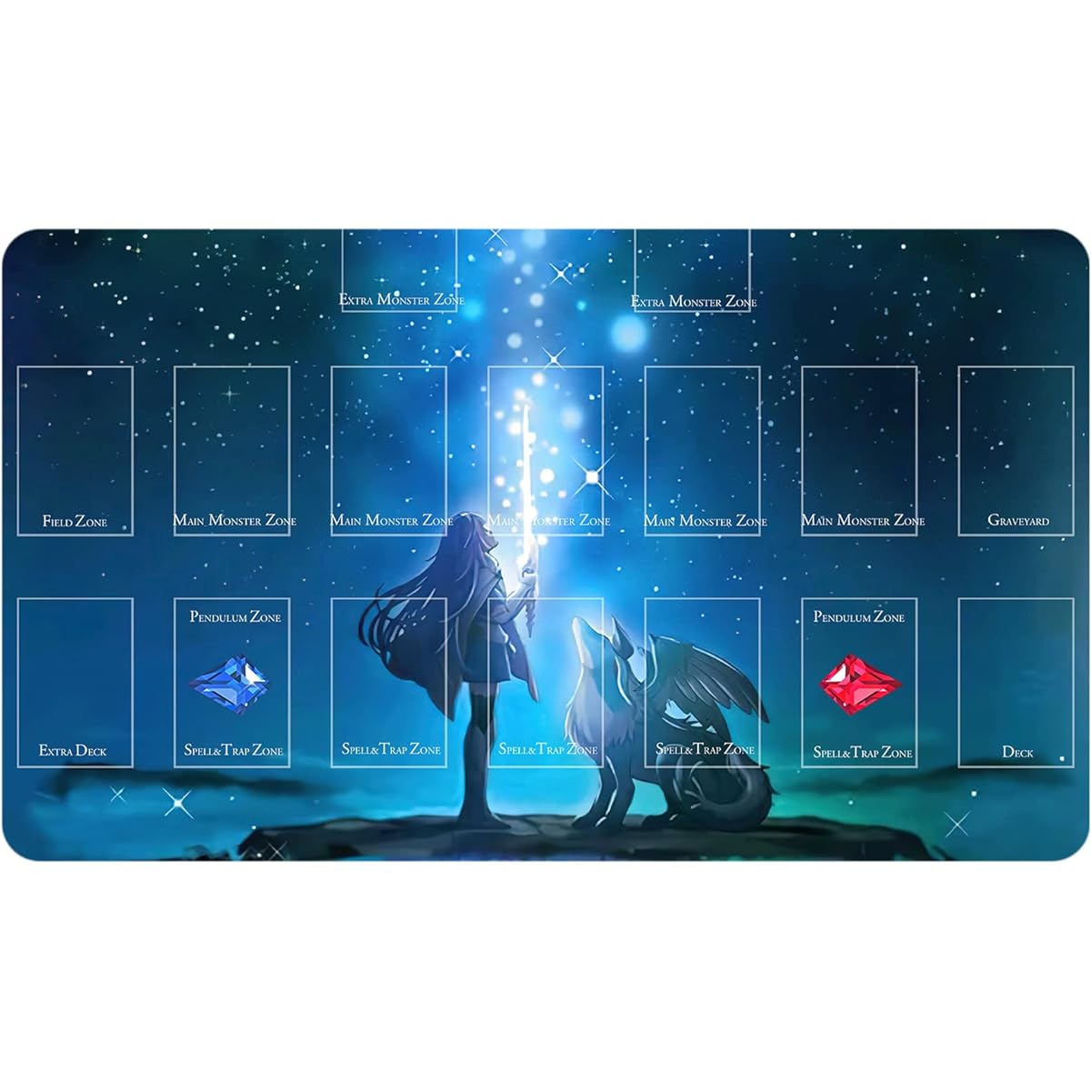 sabermaster Card Rubber Playmat Duel Mat Game Competition Pad Mat Card Binder Deck 23.6x13.7inch (Sky Striker Mobilize - Linkage)