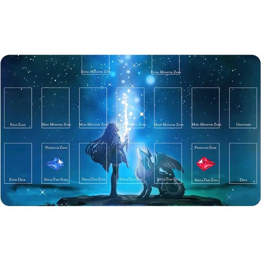 sabermaster Card Rubber Playmat Duel Mat Game Competition Pad Mat Card Binder Deck 23.6x13.7inch (Sky Striker Mobilize - Linkage)
