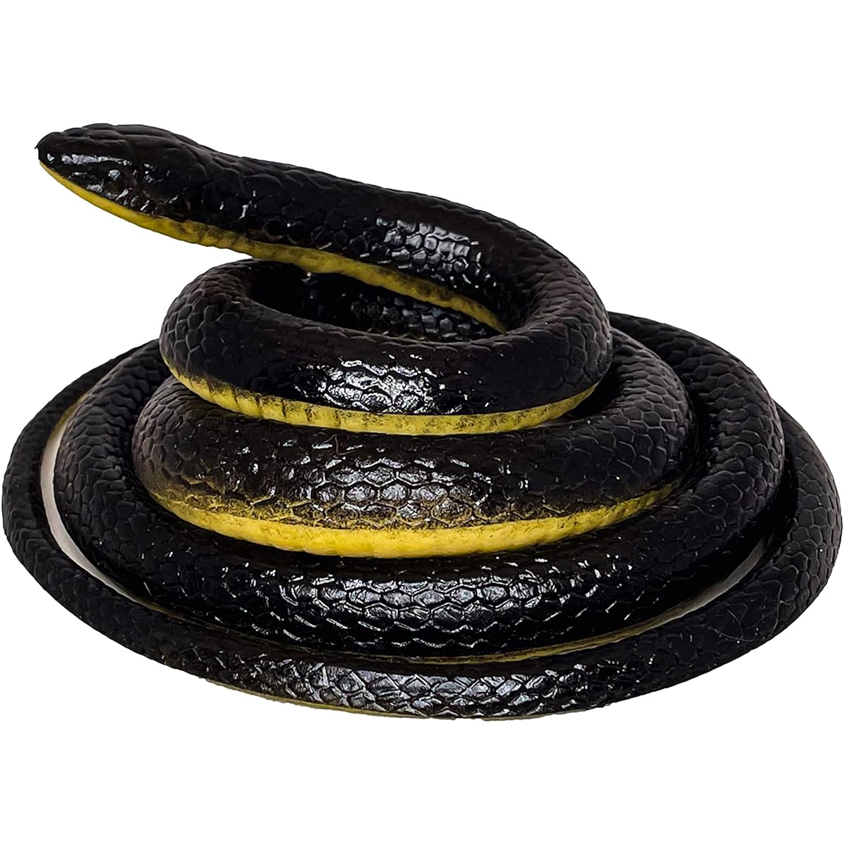 FunFamz Original Fake Snake Toy Pack - Rubber Snakes, Realistic & Plastic Snakes, Rubber Snakes to Repel Birds, Big Rubber Snake Black, Realistic Snake Toys, Realistic Snake Toys