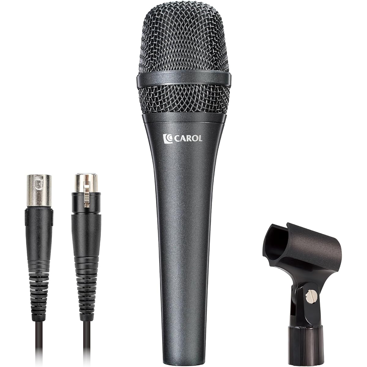 CAROL Microphone AC-910S XLR Microphone with XLR Cable Dynamic Microphone Vocal Microphone Karaoke Microphone Unidirectional Event Speech Stage Studio Outdoor Microphone Holder Included Vocal Microphone