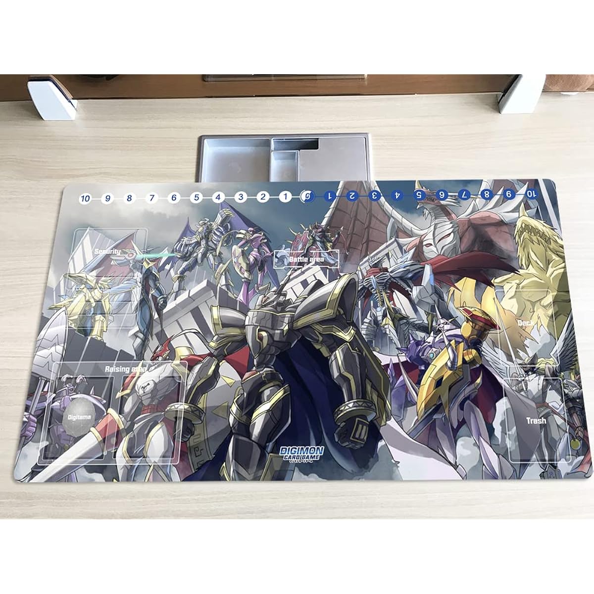 DTCG Duel Playmat Digimon Omegamon Dukemon Anime Trading Card Game Mat & Zone + Free Mat Bag