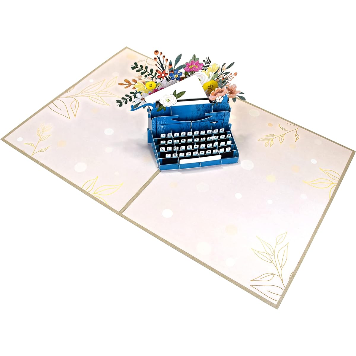 Teabug Card Antique Typewriter Pop Up Birthday Card Mother's Day Anniversary Valentine's Day Retirement