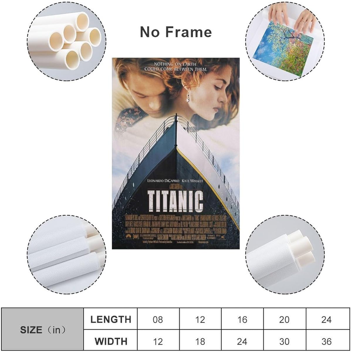 Movie Poster Titanic Poster (2) Wall Art Painting Canvas Wall Decor Home Decoration Living Room Decor Aesthetic Print 24x36inch(60x90cm) Unframed Style