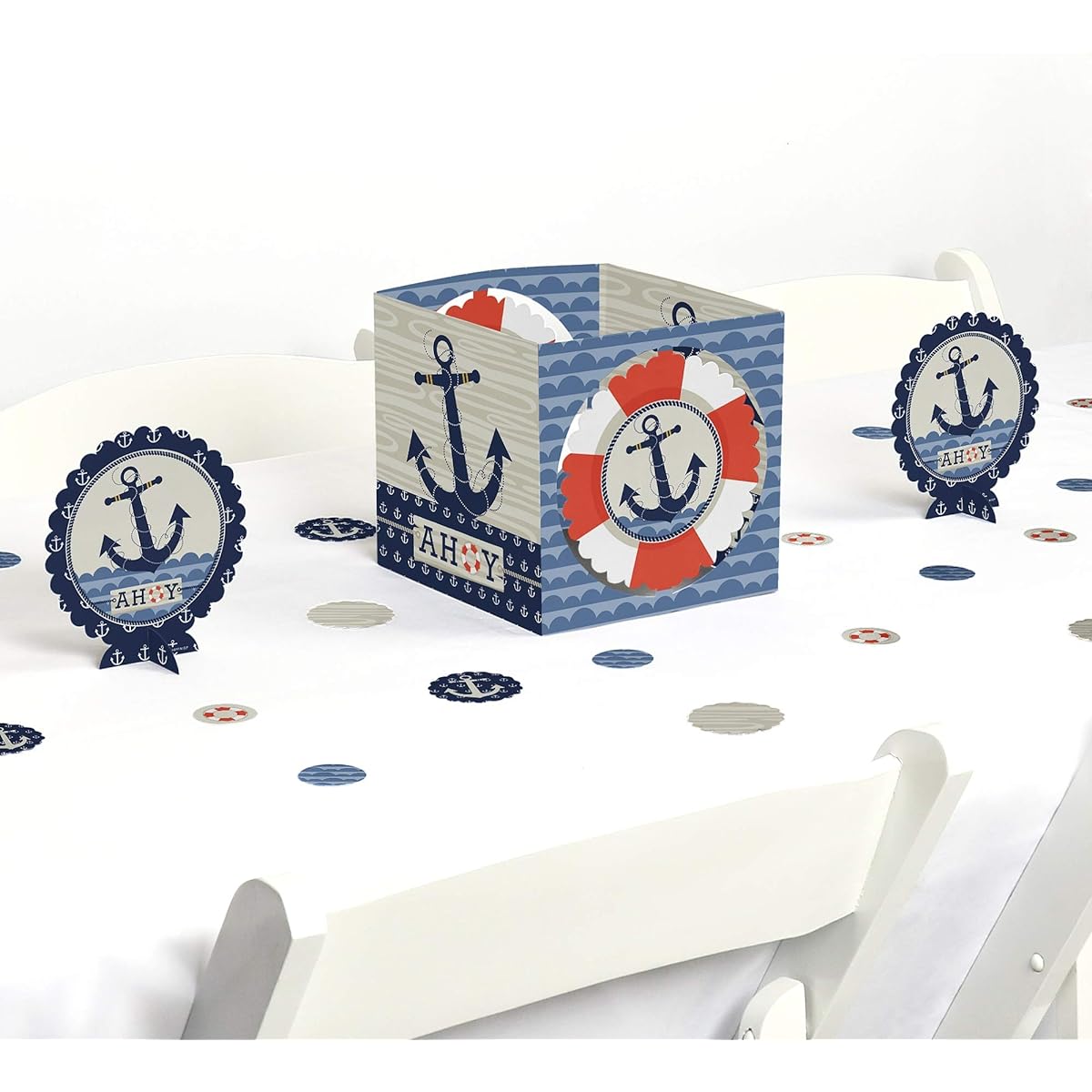 Ahoy Nautical - Baby Shower or Birthday Party Centerpiece & Table Decoration Kit