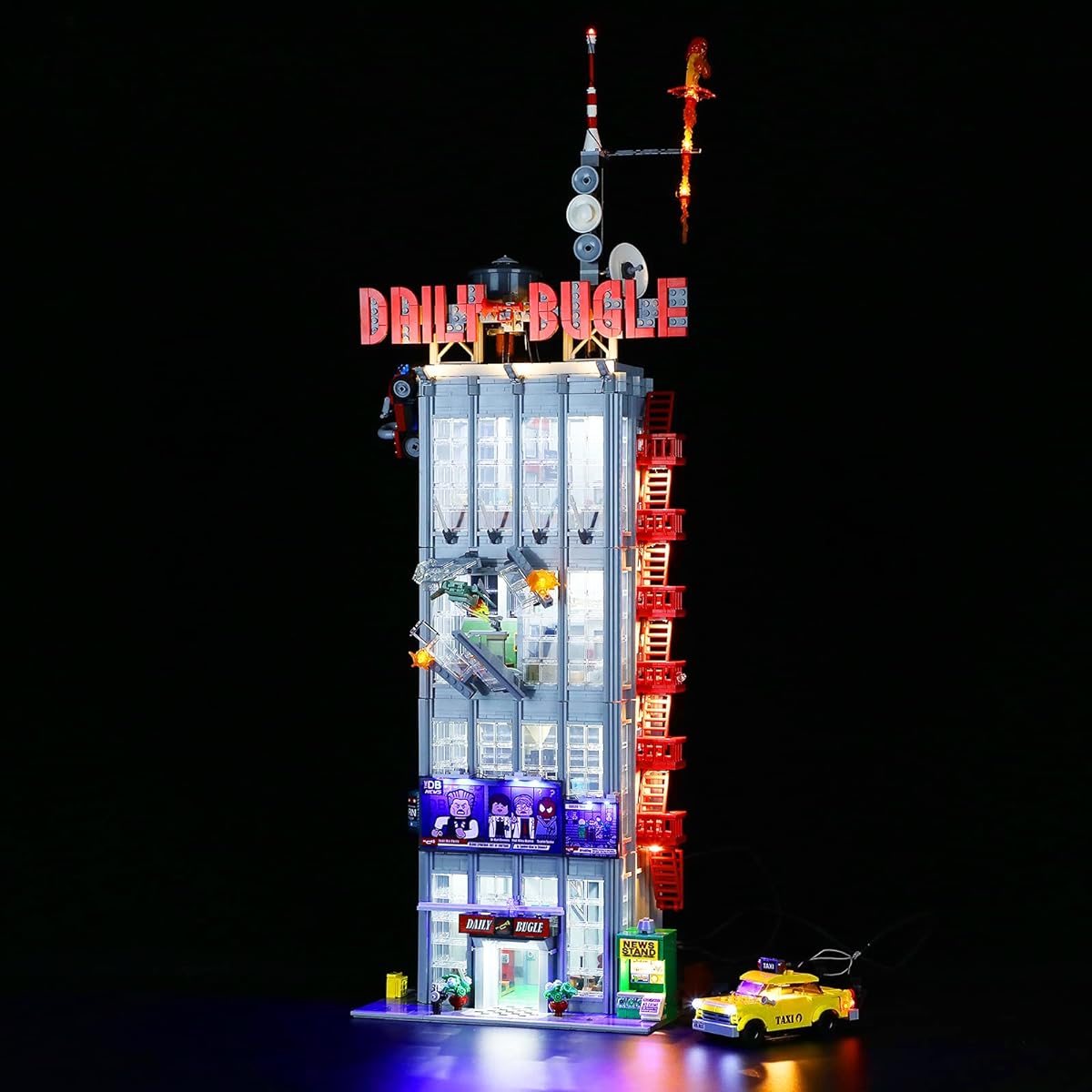 Lightailing LED Light Set for Daily Bugle Building Model with Remote Control - LED Light Kit for Lego 76178 (Not Included)