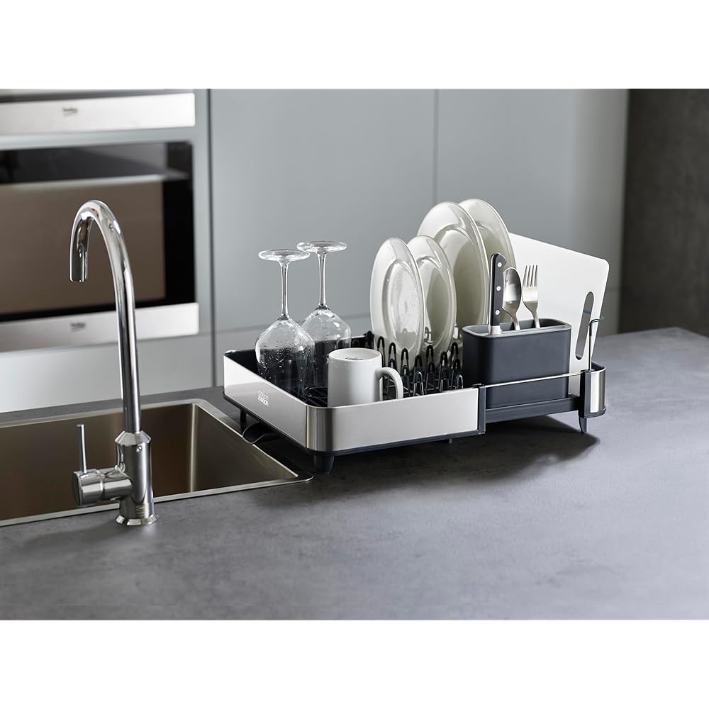 Joseph Joseph Drainer Rack Extended Steel Tableware Dish Stand Basket Gray [Genuine Product] 85153