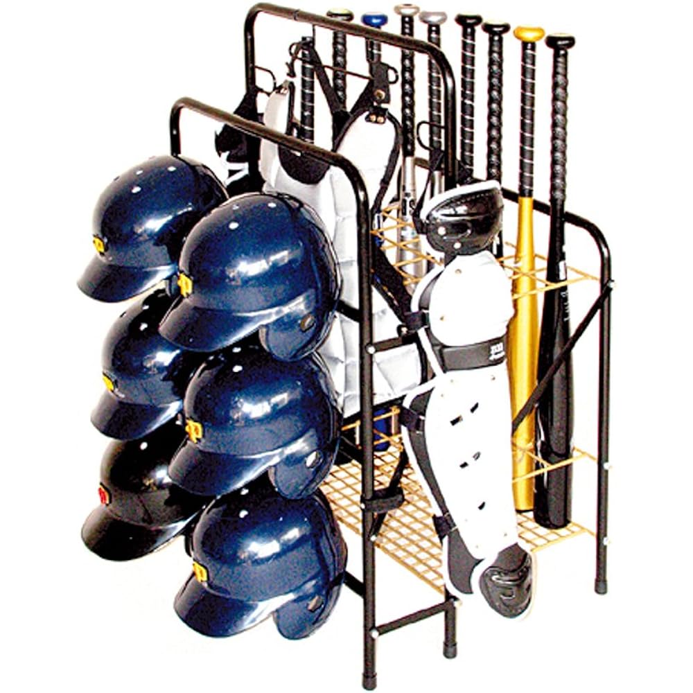 SAKURAI Promark Baseball Gear Storage Stand (Stores 24 Bats, 6 Helmets, Protectors) BST-100