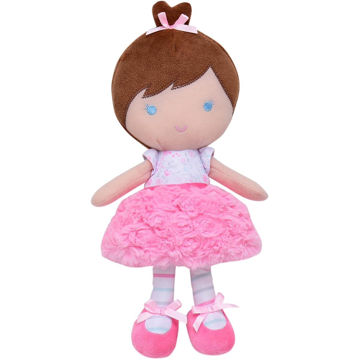 Little Me Plush Baby Doll Tina with Satin (Pink Floral 11")