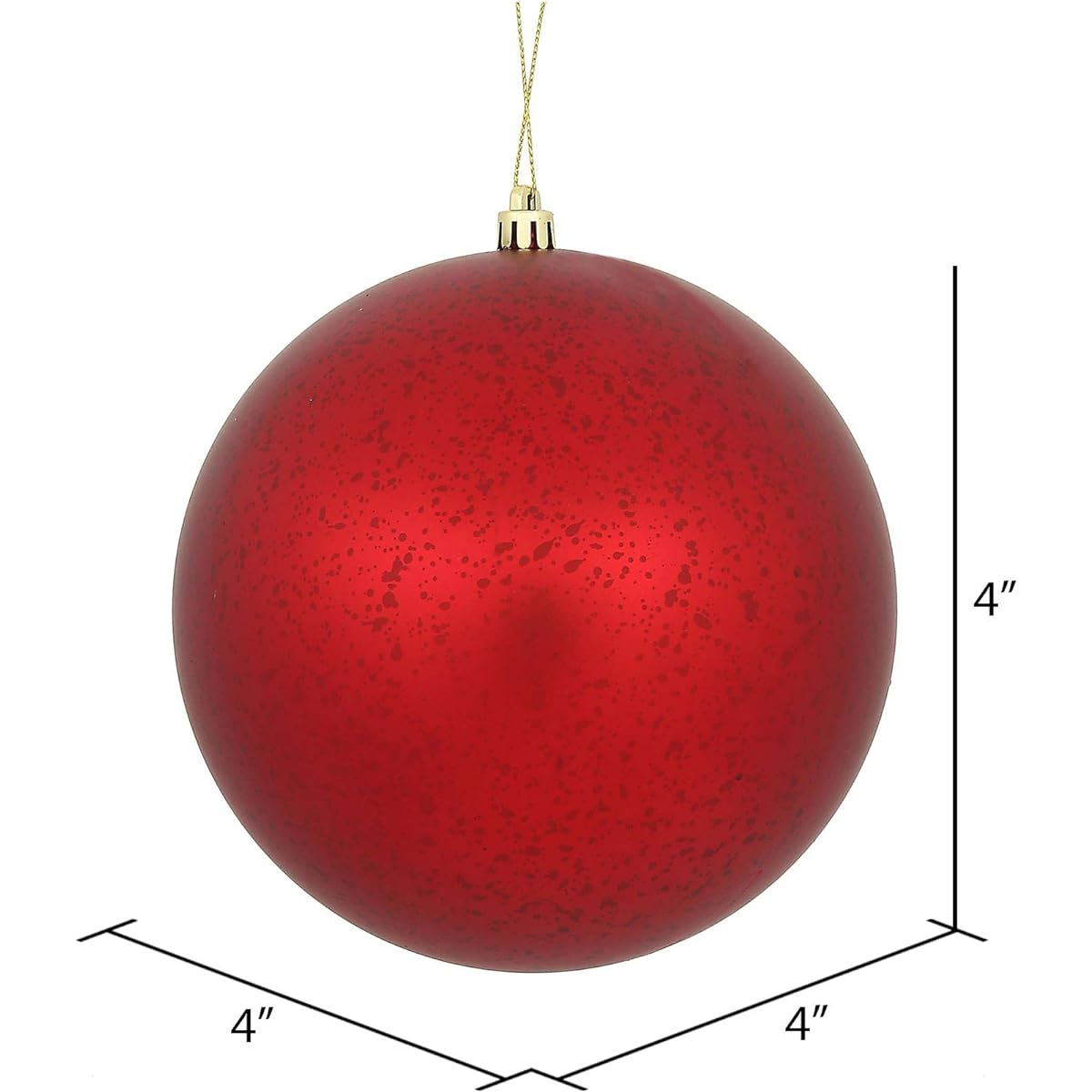 Vickerman N176103 4" Red Matte Mercury Christmas Ornament Balls - Bag of 6