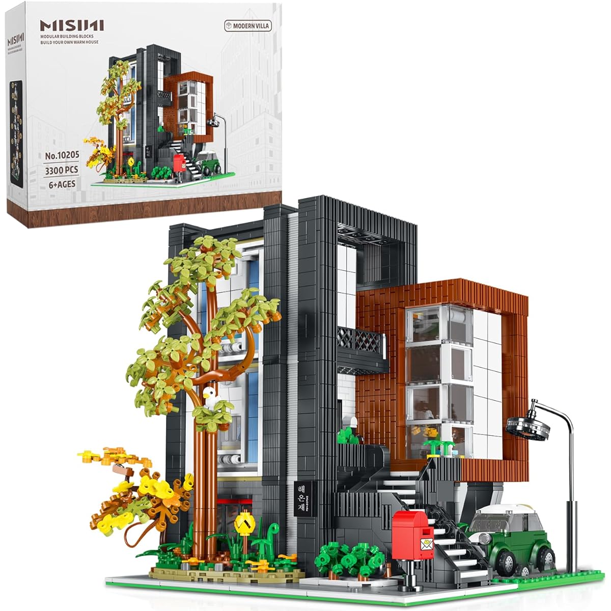 MISINI 10205 HEA-On-Jea Modern Korean Villa Block Building Set 3300 Blocks Family House Blocks Toy Educational Toy Street View City Building Model Construction Toy House Adult Block Toys for Boys Girls Ages 6+