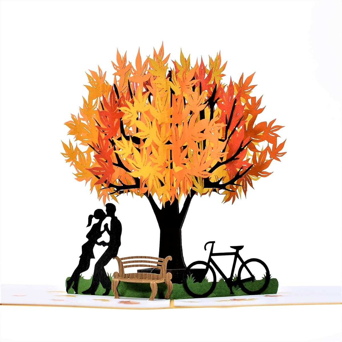 CUTE POPUP Couple and Maple Tree 3D Popup Card Handmade Multiple Colors Suitable for All Occasions - Valentine's Day, Birthday, Wedding, Father's Day, Mother's Day Couple in Love Maple Tree