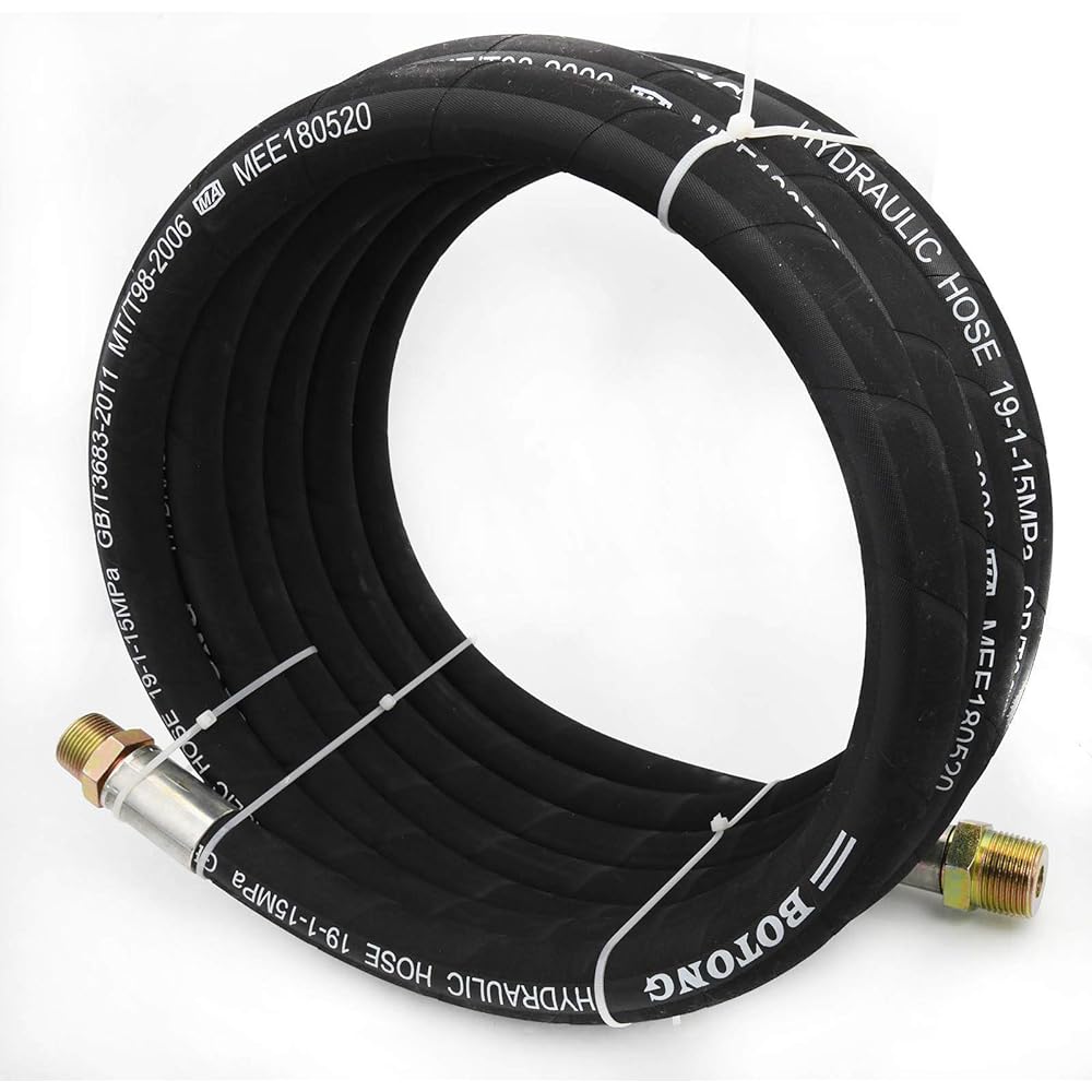 BOOTOP Fuel Transfer Hose 1 Inch Fuel Hose 20 Feet Farm Fuel Transfer Hose Male x Male Crimp Fittings for Diesel Kerosene Gasoline Diesel Fuel Hose Fuel Tank Hose