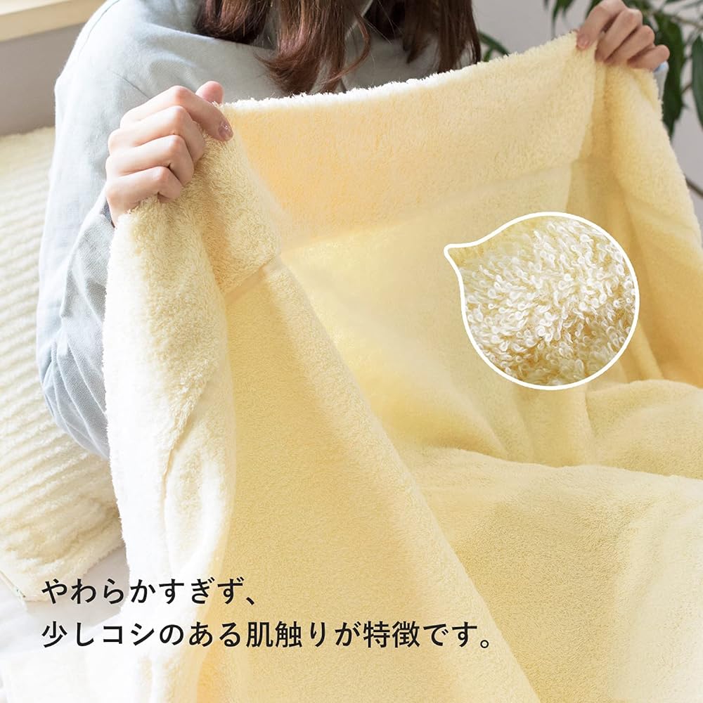 Imabari Towel Blanket, Colorful Karoquette, Single, Approximately 140 x 190cm, 100% Cotton, Thick, Made in Japan (Sky Gray)