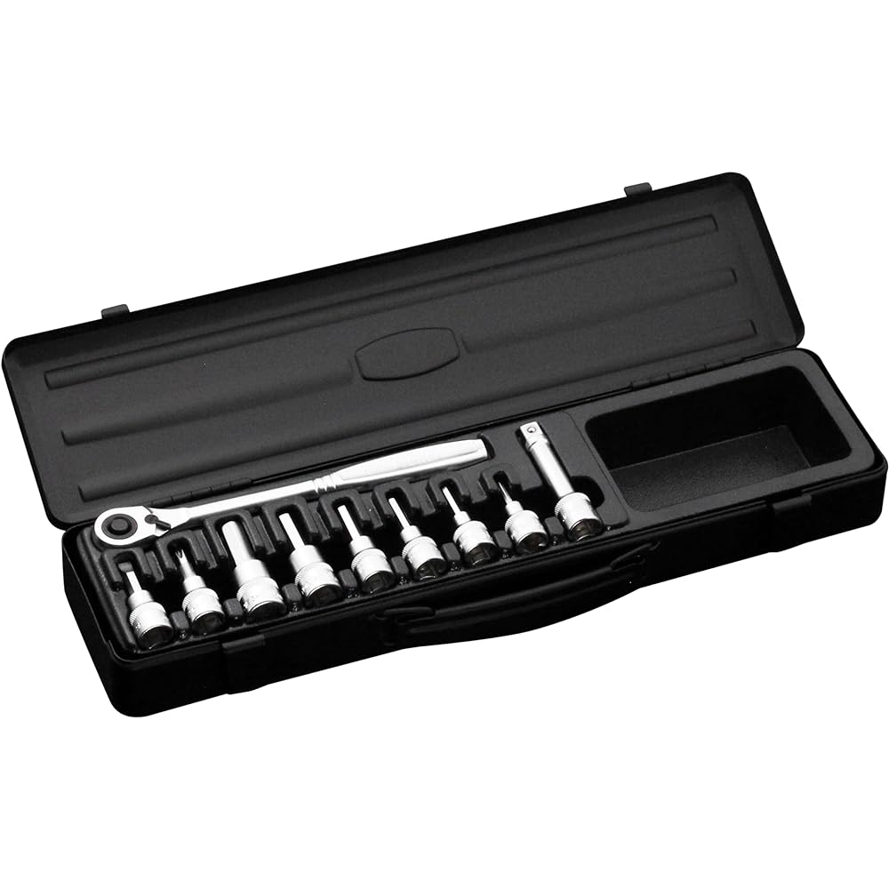 TONE Hexagon socket wrench set (black) H3082BK Drive angle 9.5mm (3/8") Contents 10 items